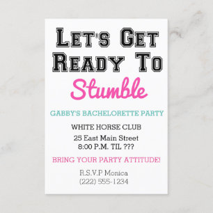 Let's Get Ready to Stumble Invitation