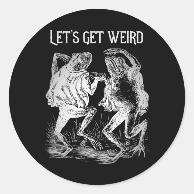 Let's Get Really Weird Dancing Frogs Strange Fairy Classic Round Sticker (Front)