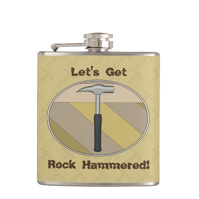 Let's Get Rock Hammered! Logo Hip Flask (Front)