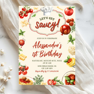 Let's Get Saucy Birthday Invitation
