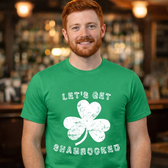 Let's Get Shamrocked Distressed St Patrick's Day T-Shirt (Let's Get Shamrocked Distressed St Patrick's Day T-Shirt)