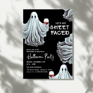 Let's Get Sheet Faced Adult Halloween Party Invitation