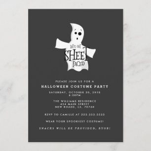 Let's Get Sheet Faced Halloween Costume Party Invitation