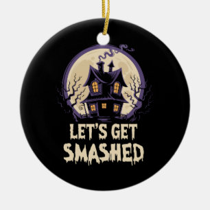 Let's Get Smashed Halloween Ceramic Tree Decoration