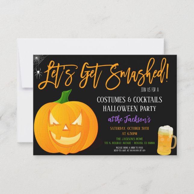 Let's Get Smashed Halloween Party Invitation (Front)