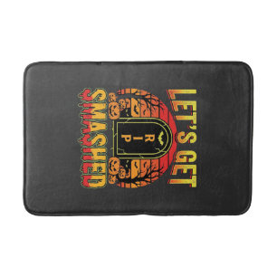 Lets Get Smashed Halloween Pumpkin Graveyard Bath Mat