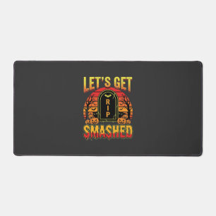Lets Get Smashed Halloween Pumpkin Graveyard Desk Mat