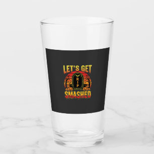 Lets Get Smashed Halloween Pumpkin Graveyard Glass