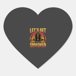 Lets Get Smashed Halloween Pumpkin Graveyard Heart Sticker