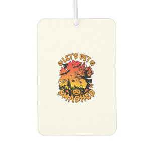 Lets Get Smashed Halloween Pumpkin Spooky Tree Bat Car Air Freshener