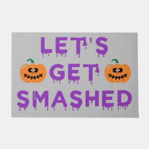 Let's Get Smashed (Pumpkins) Purple Doormat