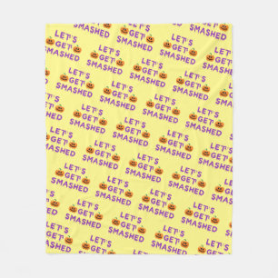 Let's Get Smashed (Pumpkins) Purple Fleece Blanket