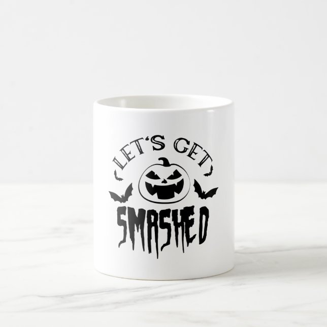 Let's Get Smashed Spooky Halloween Pumpkin Coffee Mug (Center)