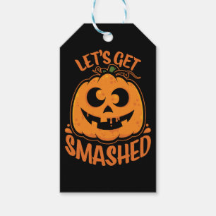 Let's Get Smashed Tipsy Halloween Jack-O’-Lantern Gift Tags