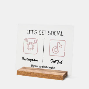 Let's Get Social Media Marketing Acrylic Sign