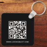 Let's Get Social Media QR code website Custom logo Key Ring<br><div class="desc">"Let's Get Social!" is the motto for today's businesses, and what better way to promote your social media presence than with our Let's Get Social Media QR Code Website Custom Logo Square Keychain This modern and fun square business promotional Keychain is designed with a handlettered style font that adds a...</div>