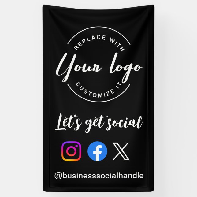 Let's Get Social Media website Custom logo Banner (Vertical)