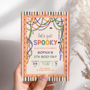 Let's Get Spooky Birthday Colourful Halloween Invitation