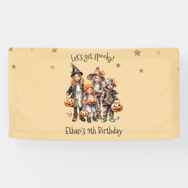 Let's get spooky! Costume kids birthday party Banner (Horizontal)
