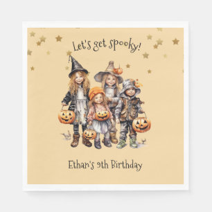 Let's get spooky! Costume kids birthday party Napkin