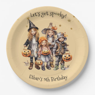 Let's get spooky! Costume kids birthday party Paper Plate