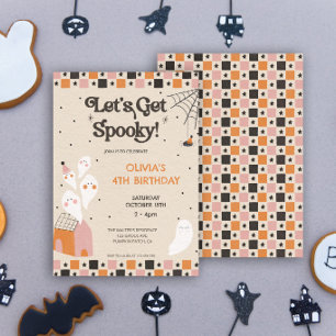 Let's Get Spooky Cute Halloween Birthday Party Invitation
