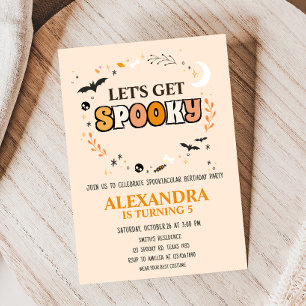 Lets Get Spooky Cute Halloween Birthday Party  Invitation