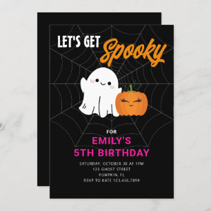 Let's Get Spooky Cute Halloween Fun Birthday Party Invitation