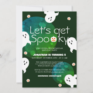 Lets Get Spooky Fun Halloween Birthday Kids Party Invitation