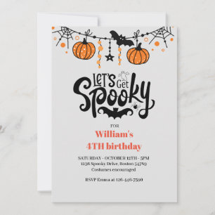 Let's Get Spooky Fun Kids Halloween Birthday Invitation
