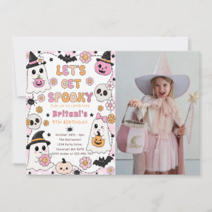 Lets Get Spooky Fun Kids Halloween Birthday Party Invitation