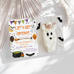 Lets Get Spooky Fun Kids Halloween Birthday Party Invitation