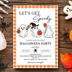 Lets Get Spooky Ghost Halloween Party Invitation