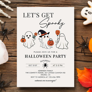 Lets Get Spooky Ghost Halloween Party Invitation