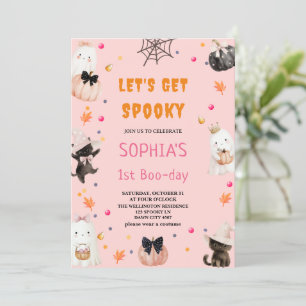 Let's get spooky Halloween 1st Boo-day Birthday Invitation