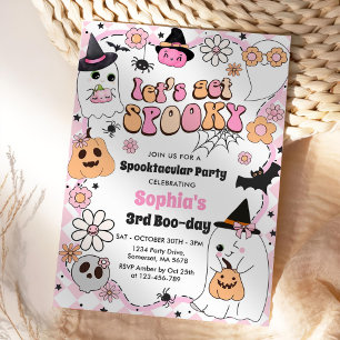 Let's Get Spooky Halloween 3rd Birthday  Invitation