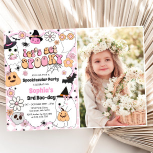 Let's Get Spooky Halloween 3rd Birthday  Invitation
