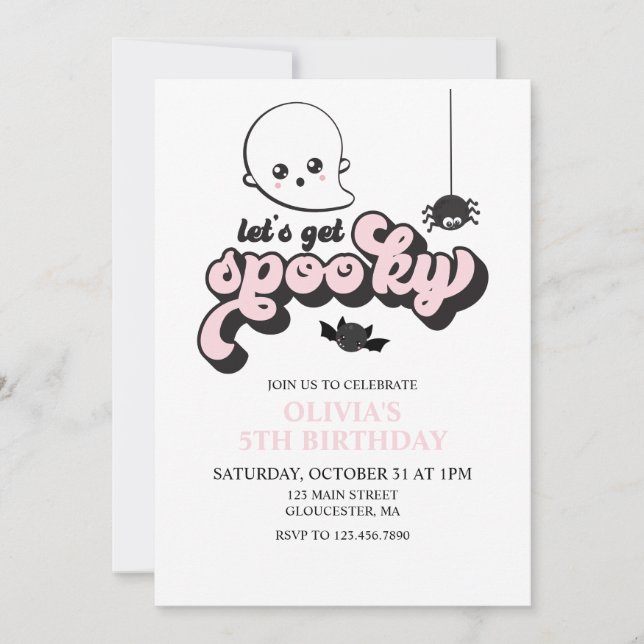 Let's Get Spooky Halloween Birthday  Invitation (Front)