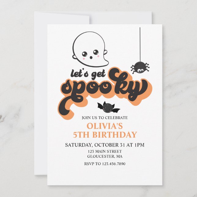 Let's Get Spooky Halloween Birthday  Invitation (Front)