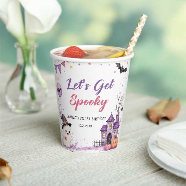 Let's Get Spooky Halloween Birthday Paper Cups (Insitu)