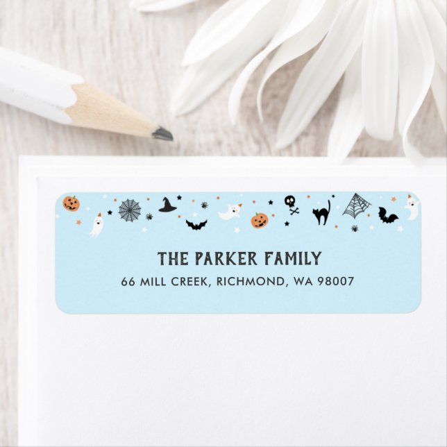 Let's get spooky Halloween Birthday Party Blue (Insitu)