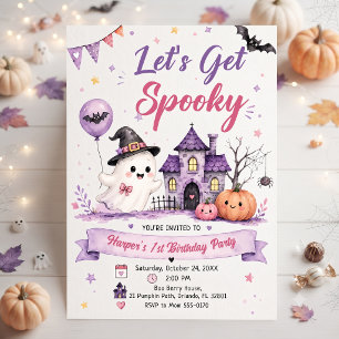 Let's Get Spooky Halloween Birthday Party Invitation