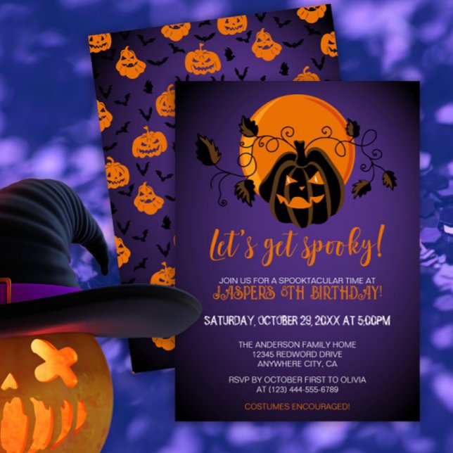 Let's Get Spooky Halloween Birthday Party  Invitation (Creator Uploaded)