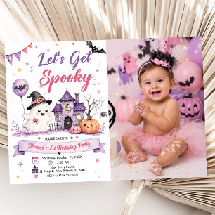 Let's Get Spooky Halloween Birthday Party Photo Invitation