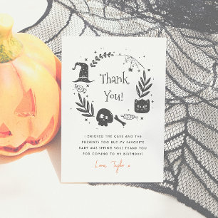 Let's Get Spooky Halloween Birthday Thank You Card