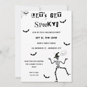 Let's Get Spooky Halloween Costume Party Invitatio Invitation