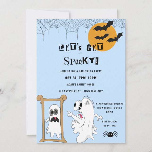 Let's Get Spooky Halloween Costume Party Invitation (Front)