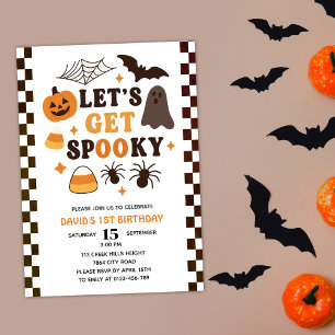 Let's Get Spooky Halloween Cute Birthday Invitation