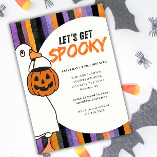 Let's Get Spooky Halloween Goose Costume Party  Invitation