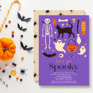Let's Get Spooky Halloween Motifs Halloween Party Invitation